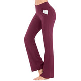 Amethyst Schlaghose mit hoher Taille – Rotwein