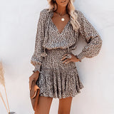 Heilin – Stilvolles Kleid mit lebendigem Print – Khaki