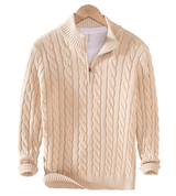 Anton Kabelstrickpullover – Beige