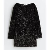 Antonette Pailletten-Partykleid – Schwarz