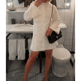 Antonette Pailletten-Partykleid – Weiß