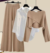 Arabelle Gestricktes 3-Teiliges Set – Khaki