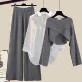 Arabelle Gestricktes 3-Teiliges Set – Grau