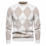 Arvid Gestreifter Turtleneck Pullover – Hellrosa