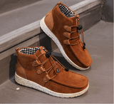 August Schuhe mit Kordelzug aus Samt – Braun