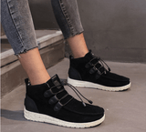 August Schuhe mit Kordelzug aus Samt – Schwarz