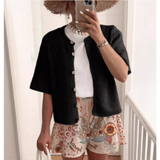 Babette Strickjacke mit Knöpfen – Schwarz