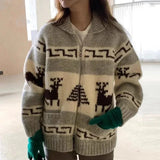 Blanche Strick-Weihnachtsjacke im Oversized-Look – Grau