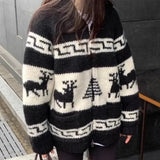 Blanche Strick-Weihnachtsjacke im Oversized-Look – Schwarz