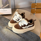 Cameron Kinder-Plateau-Sneaker – Braun