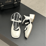 Chesa Vintage Blockabsatz-Sandalen – Weiß
