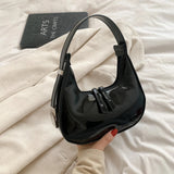 Chloe Leder-Hobo-Tasche – Schwarz S