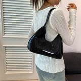 Chloe Leder-Hobo-Tasche – Schwarz