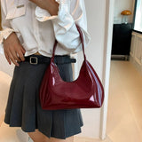 Chloe Leder-Hobo-Tasche – Weinrot