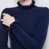 Darcy Strick-Rollkragenpullover – Blau