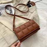 Delilah Leder-Schultertasche – Braun
