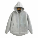 Devorra Lässiger Hoodie – Hellgrau
