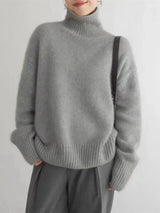 Dionella Rollkragen-Strickpullover – Grau