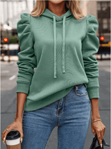 Dottie Hoodie mit Puffärmeln – Grün