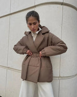 Dulcian Gürtel-Pufferjacke – Kamel