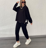 Edith Pullover und Hosen Set – Schwarz