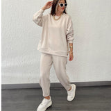 Edith Pullover und Hosen Set – Weiß