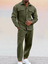 Edsel Jacke und Jogginghose Set – Armee grün
