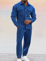 Edsel Jacke und Jogginghose Set – Königsblau