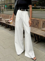 Eunice Klassische Hose mit weitem Bein – Weiß