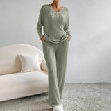 Evangeline Zweiteiliges Lounge-Set – Olivgrün