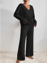 Evangeline Zweiteiliges Lounge-Set – Schwarz