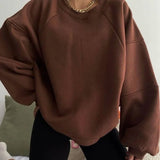 Everlee Pullover in Übergröße – Braun
