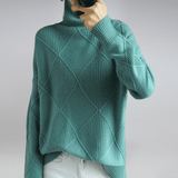 Everly Strick-Rollkragenpullover – Türkis