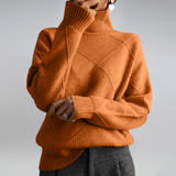 Everly Strick-Rollkragenpullover – Orange
