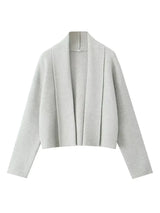 Fayette Schalkragen Strickjacke – Hellgrau