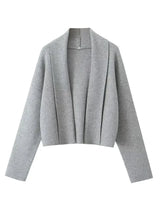 Fayette Schalkragen Strickjacke – Dunkelgrau