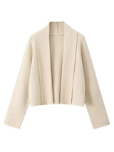 Fayette Schalkragen Strickjacke – Beige