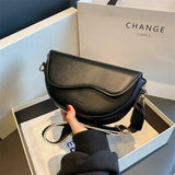 Fiona Satteltasche aus Leder – Schwarz