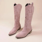 Damen Kniehohe Cowboystiefel | Trendig – Rosa
