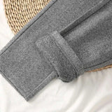 Halley Tweed-Hose mit Hoher Taille – Grau