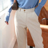 Halley Tweed-Hose mit Hoher Taille – Aprikose