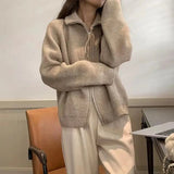 Halsey Strickjacke mit Reißverschluss – Khaki
