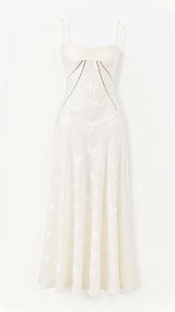 Hannah Floral Transparentes Maxikleid – Weiß