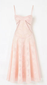 Hannah Floral Transparentes Maxikleid – Rosa