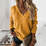 Jacinth V-Ausschnitt Strickpullover – Gelb