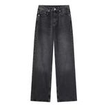 Jacklyn Hochtaillierte Straight Denim Jeans – Schwarz