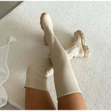 Jamaika Oberschenkelhohe Sockenstiefel – Beige