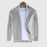 Jericho Gerippte Strickjacke – Silber