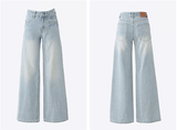 Jobelle Hochtaillierte Baggy Jeans – Hellblau