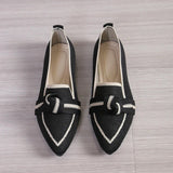 Jordana Spitz Zulaufende Loafers – Schwarz